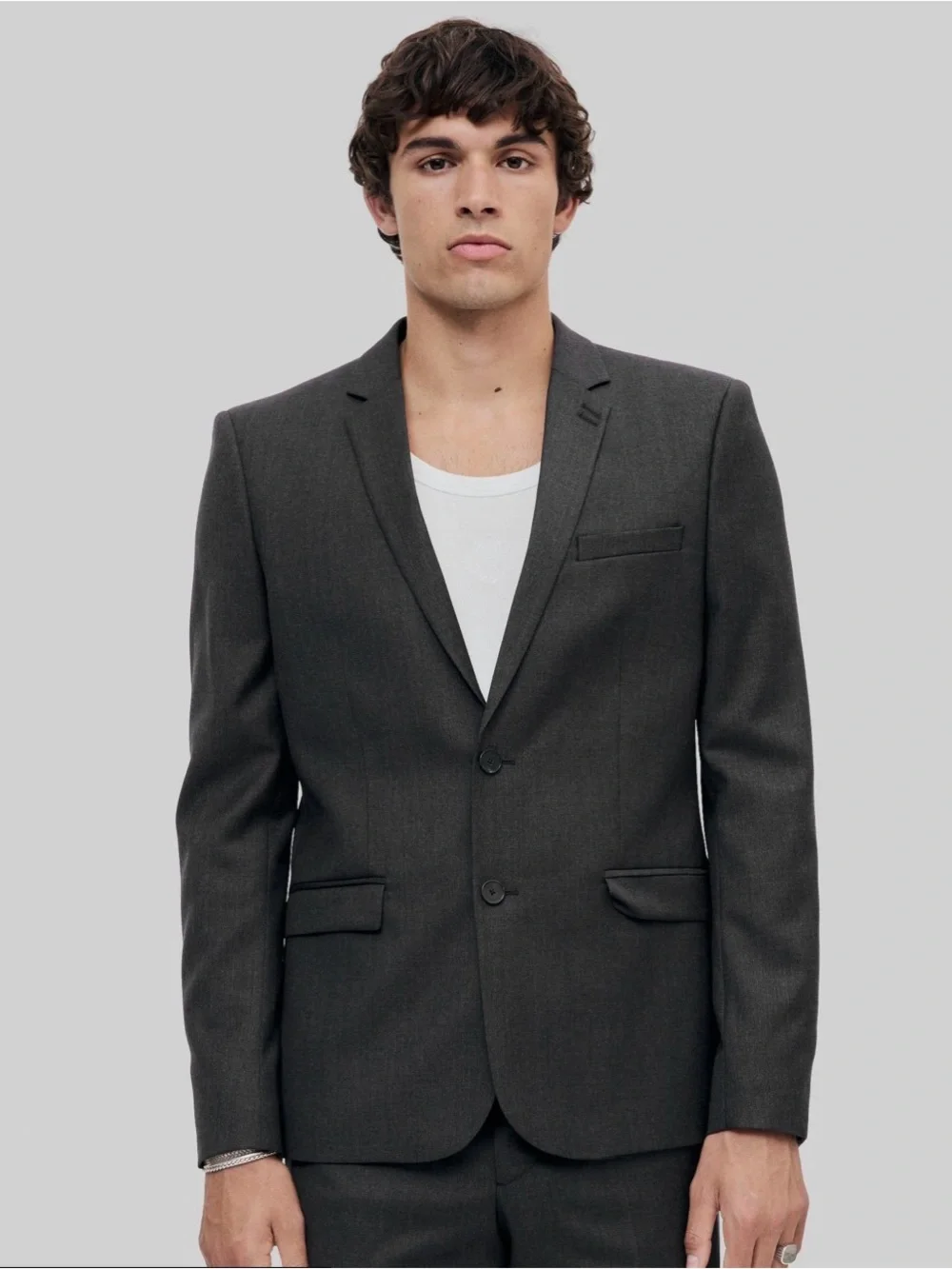 The Kooples Men’s STRAIGHT-CUT SUIT JACKET Blazer Grey Single Breast 38/m $550